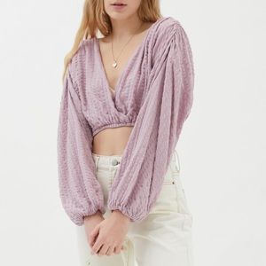 UO Frida Surplice Cropped Top